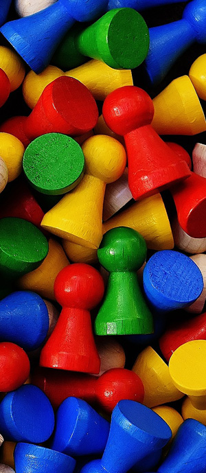 Spielsteine auf einem Haufen