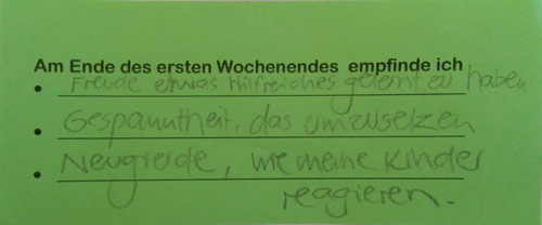 Erste Kommentarkarte zu Kursende als Beispiel (siehe Text)