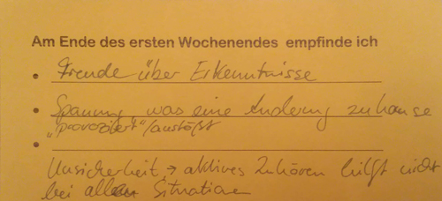 Erste Kommentarkarte zu Kursende als Beispiel (siehe Text) 
