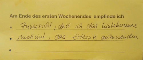 Erste Kommentarkarte zu Kursende als Beispiel (siehe Text)